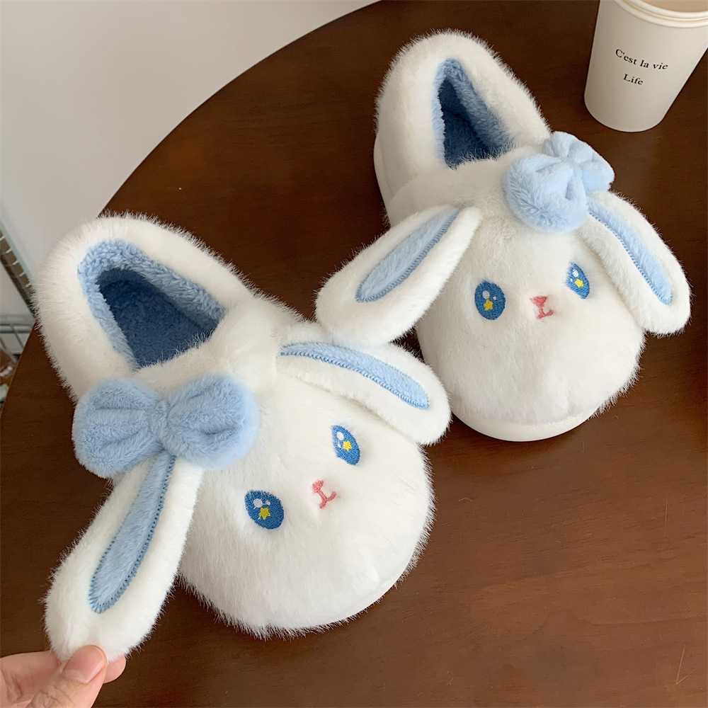Slippers Personality Cute Bunny fun cute slippers for women girls Fashion Kawaii Fluffy winter warm women's slippers