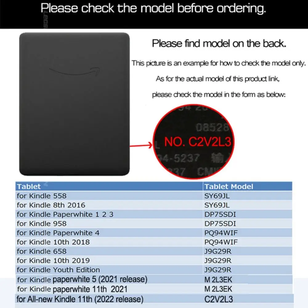 For All-new Kindle 11th 2022 Released 6 inch C2V2L3 Magnetic Smart Cover PU Leather Screen Protector Folio Case With Handle