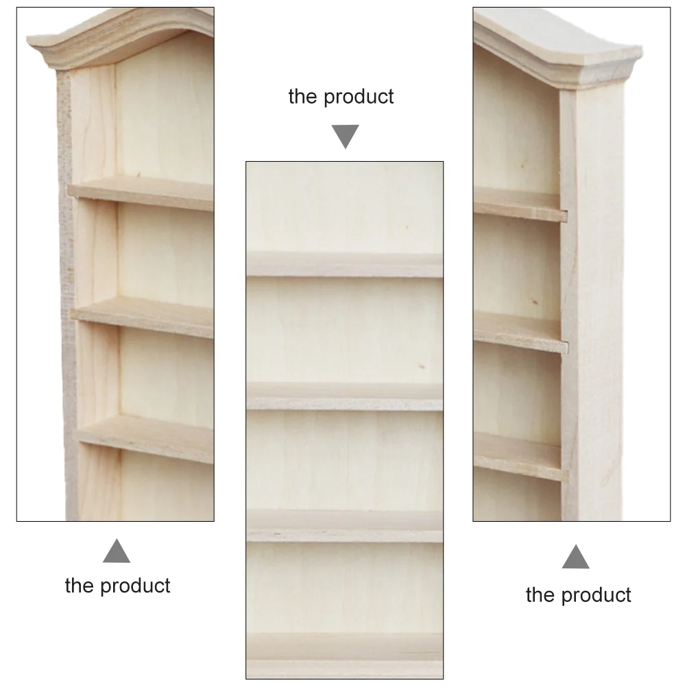Mini House Storage Shelves Dollhouse Bookcase Bookshelves Miniature Scene Accessory