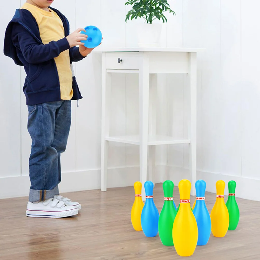 Kids Bowling Set Indoor Outdoor Party Bowling Play Set with 10pcs 2 Balls ( ) Sports and leisure