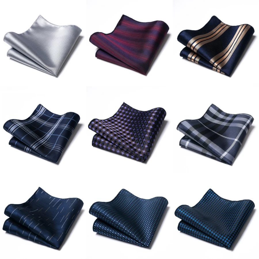 126 Many Color Jacquard Silk Handkerchief Pocket Square hombre Printed Light Blue Performance Shirt Accessories