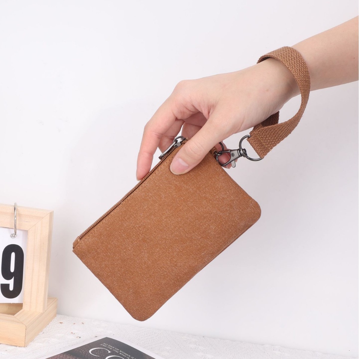 New washed canvas coin purse, coin, keycard handbag, handbag