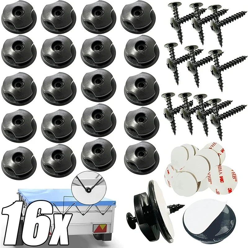 16-2pcs Car Rear Trunk Storage Net Clip Hooks Auto Fastener Clamp Screw Set Interior Organizers Hook Accessories