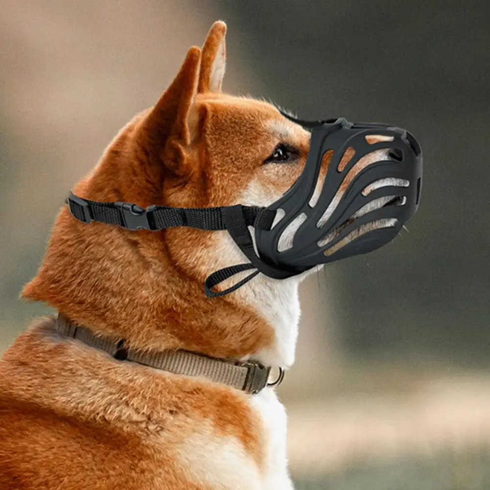 Silicone Dog Muzzle with Adjustable Strap Anti-Barking Pet Muzzle Anti-Licking Muzzle for Medium Large Dogs Pet Supplies