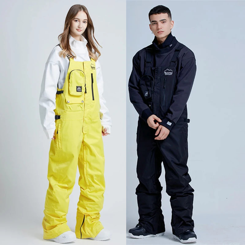 2024 Outdoor Waterproof Woman Skiing Trousers Mountain Men Snow Jumpsuit Sport Women Ski Overalls Suspender Female Hiking Pants