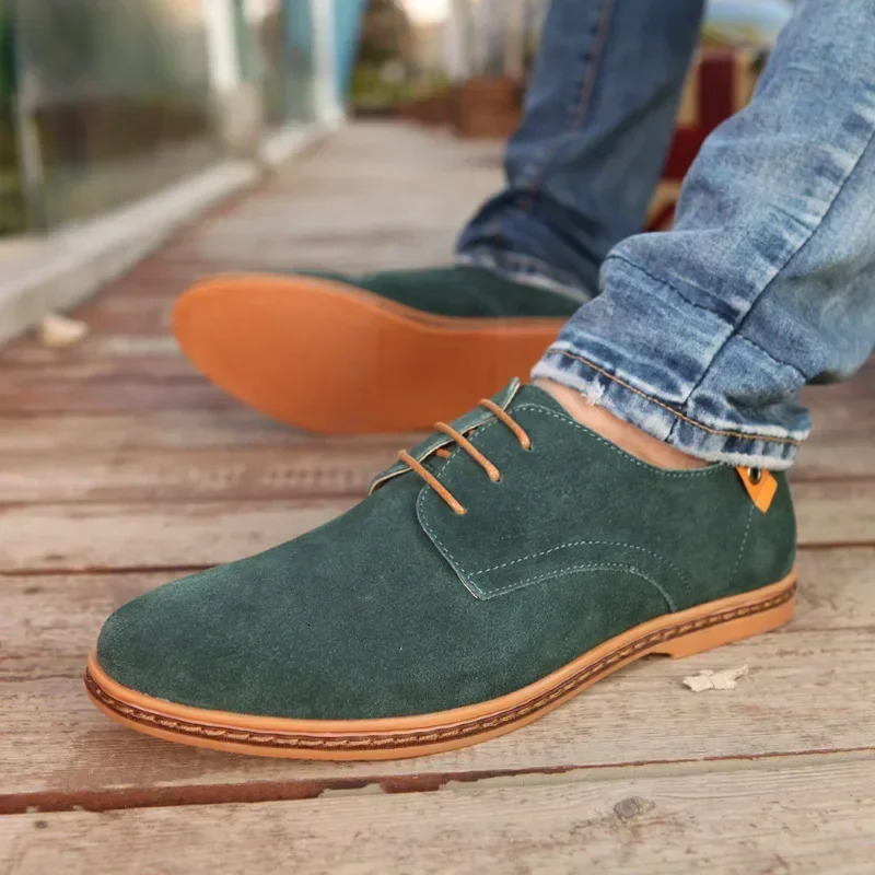 Mens shoes British suede leather Oxford casual shoes classic sports shoes comfortable shoes dresses large-sized apartments 241031
