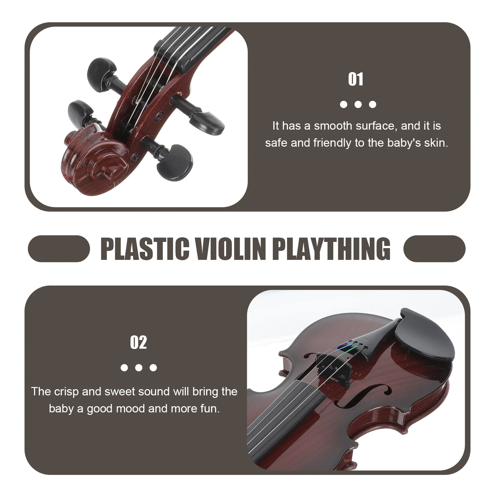 1 Set of Strings Instrument Children Violin Toy Violin Plaything Musical Instrument
