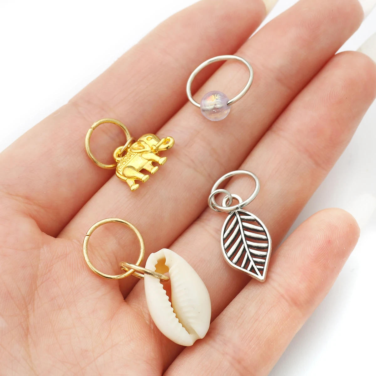 5Pcs Gold Silver Dreadlocks Hair Bead Dreadlock Bride Hair Rings Decor Braiding Hairpins Braiders Hair Accessories Wholesale