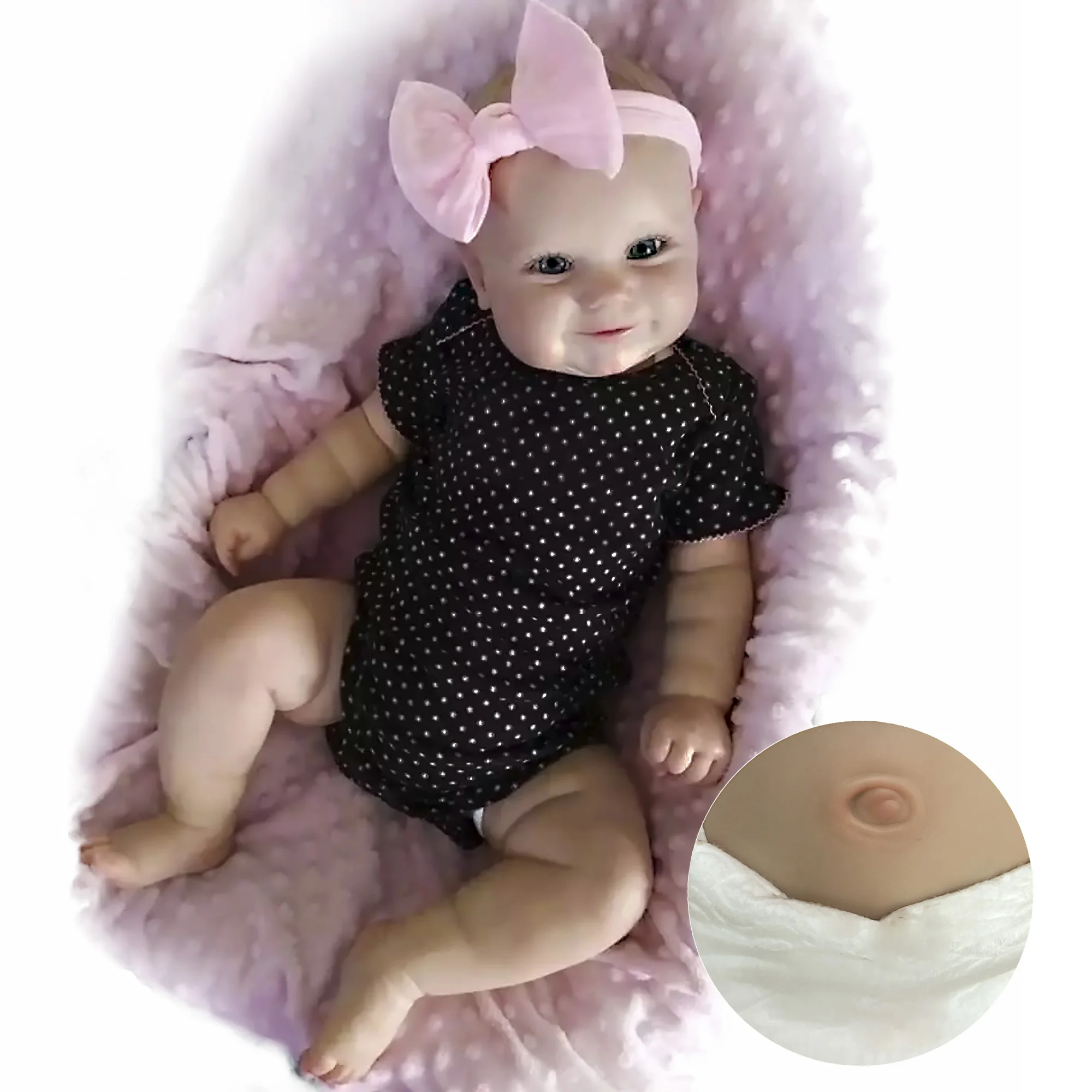 50cm Maddie Bebe Reborn Girl Whole Body Soft Silicone Vinyl Reborn Doll Handmade Soft Touch Feeling Lifelike Newborn Baby Girl