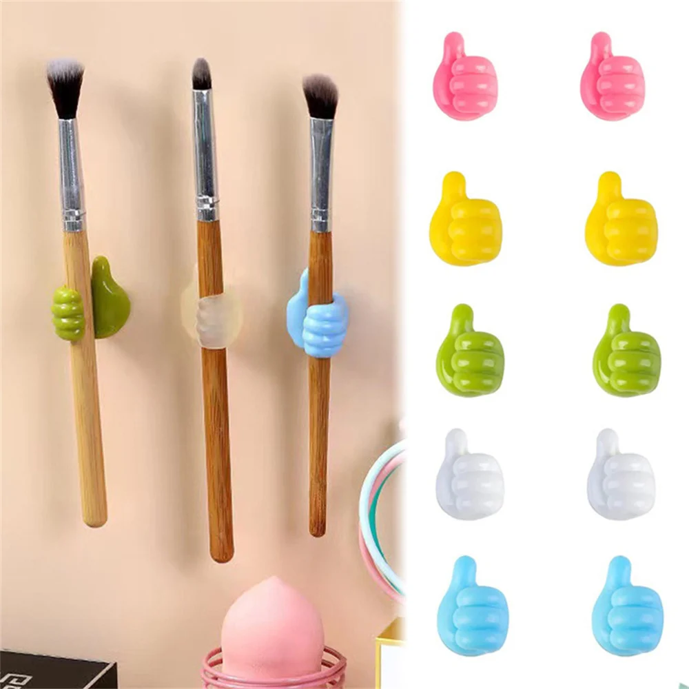 4PCS Self Adhesive Hand-shaped Rubber Holder Glasses Cable Power Cord Charging Line Mini Hook Car Organizer Gadget Decorations