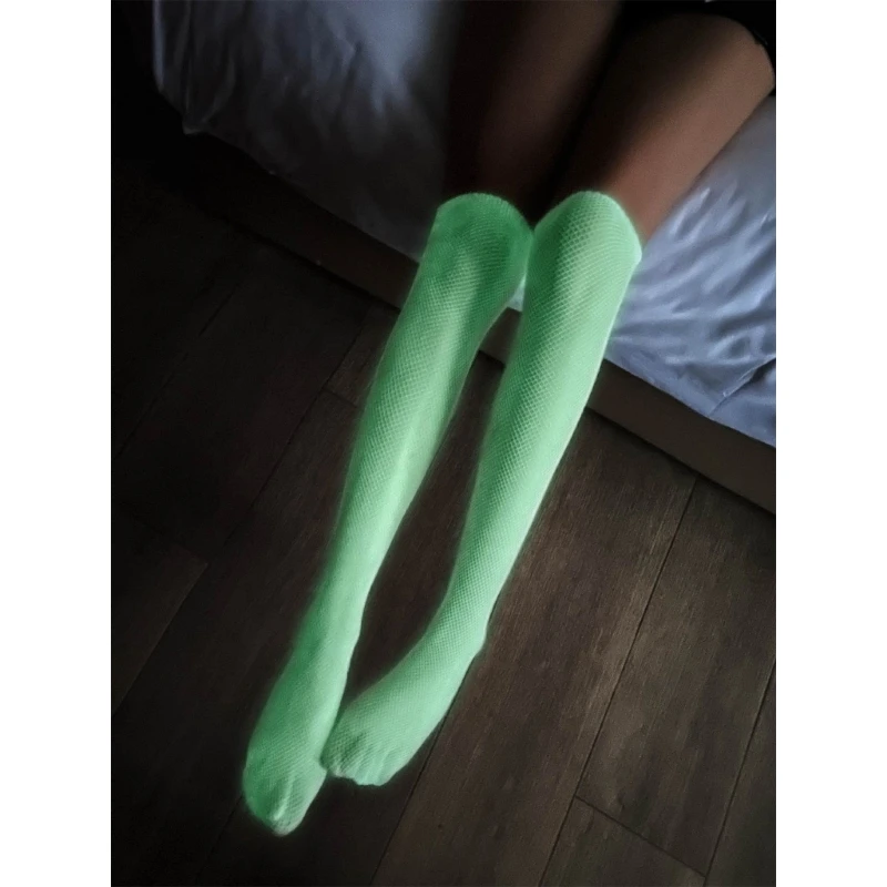Sexy Socks Ladies Sexy Fishnet Stockings Glow in the Dark Luminous Glowing Fishnet Socks z241106