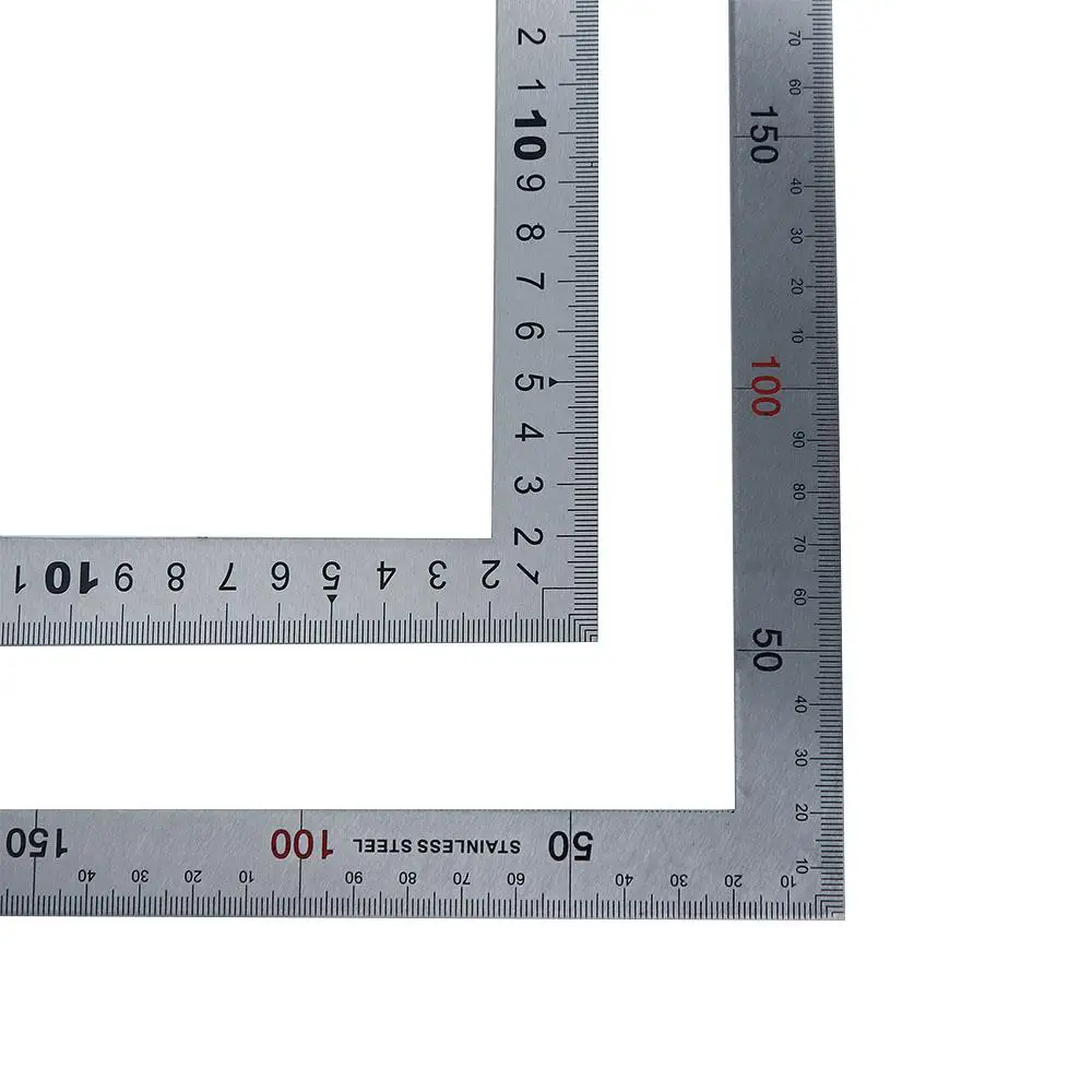 Educational Metal Double Sided Measuring Tool School Supplies L Shape Ruler 90 Degree Ruler Straight Ruler 90 Angle Ruler
