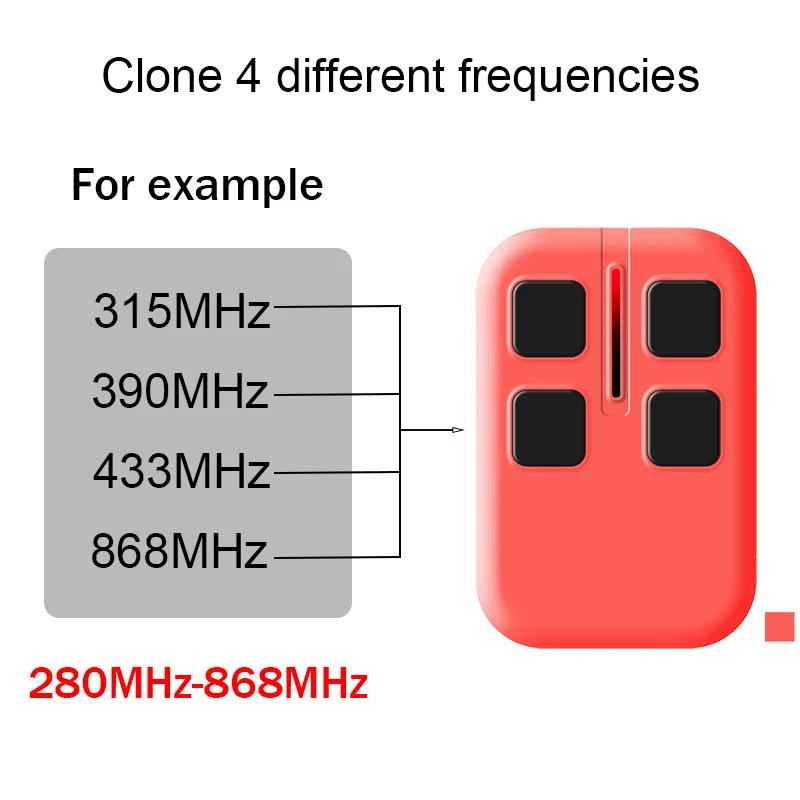 Multi Frequency Garage Door Remote Control Duplicator 280MHz-868MHz Electronic Gate Control Opener Variable Code Grabber Clone