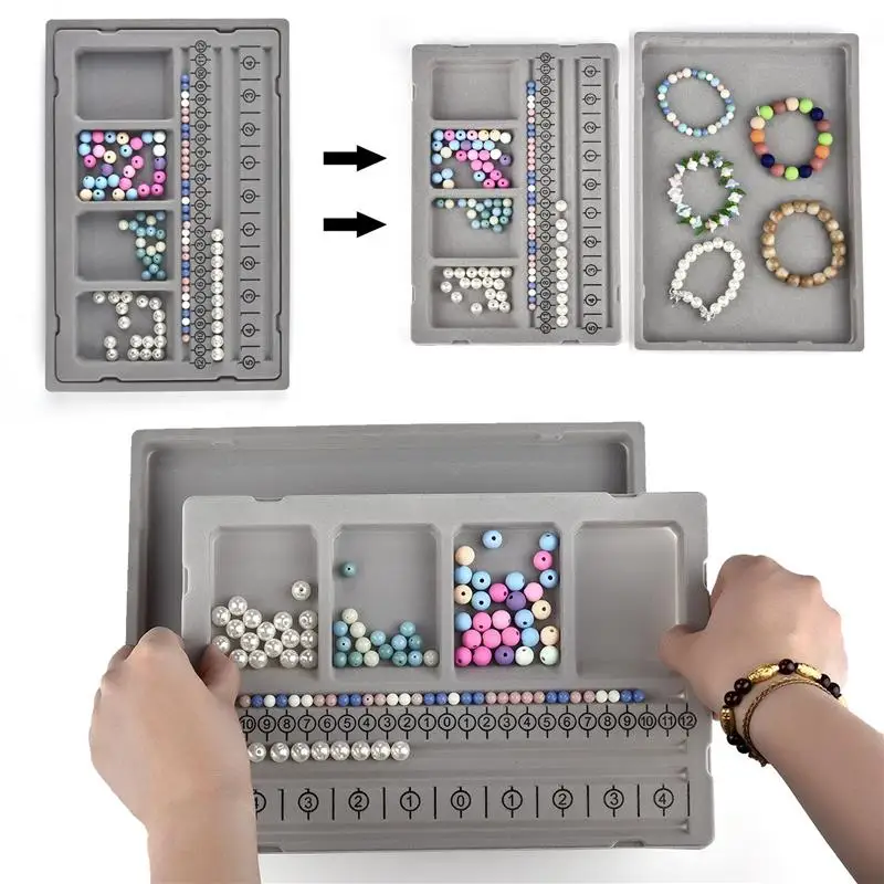 1-3pcs Flocked Bead Board 2025 Jewelry Making Measuring Tool DIY Bracelet Necklace new Accessories Finding Organizer Tray Craft Tool