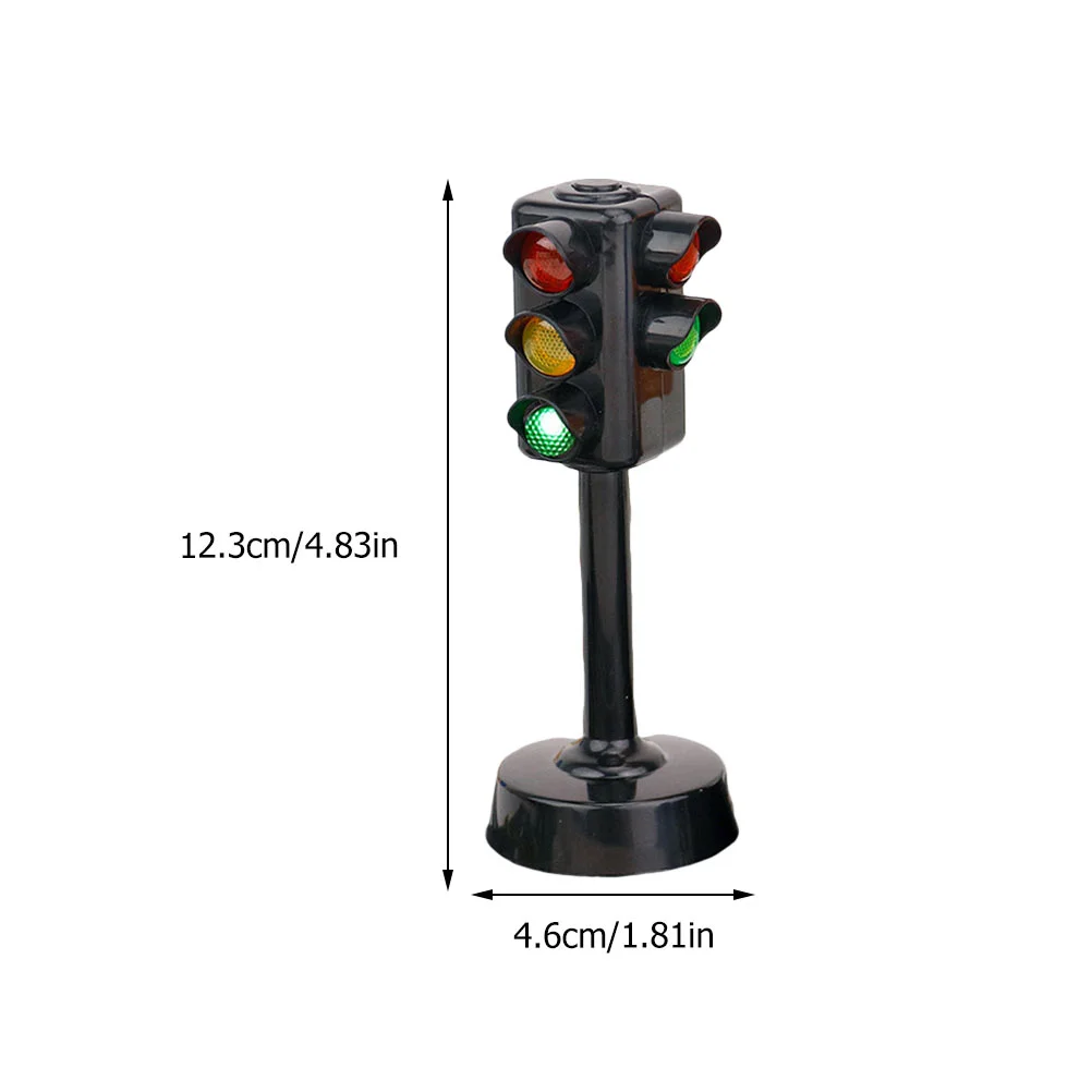 2Pcs Kids Traffic Signs Road Light Block Mini Traffic Signal Light Model Toy