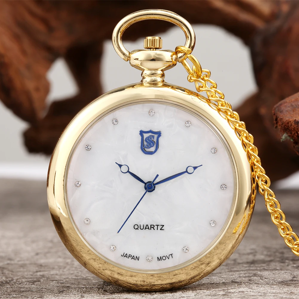 Waterproof Pocket Watch Universal Pocket Watch Quartz Watch Diamond Inlaid Shell Surface Japanese Quartz Movement High Quality