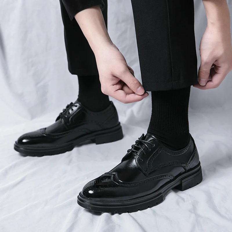 Mens Business Formal Shoes Mens Oxford Casual Shoes Mens Black Classic Comfortable Fashion Derby Shoes Leather Shoes 241031