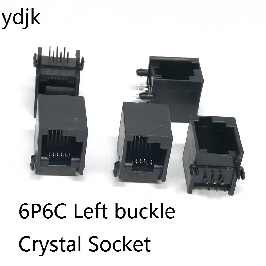 1 2PCS/LOT RJ11 RJ12 6P6C Left Buckle/Right Buckle Crystal Socket Telephone Jack Female Connector For EV3 NXT