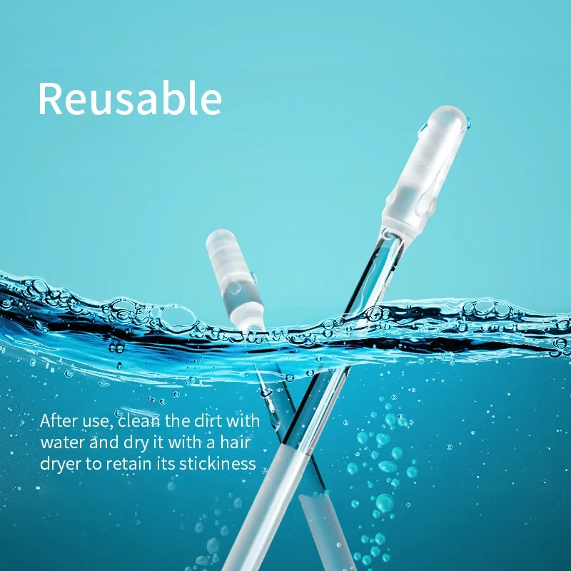 24pcs/box Sticky Ear Swabs Sticks Earpick Reusable Ear Cleaner Soft Silicone Ear Wax Removal Tool Earwax Remover for Adult Kids