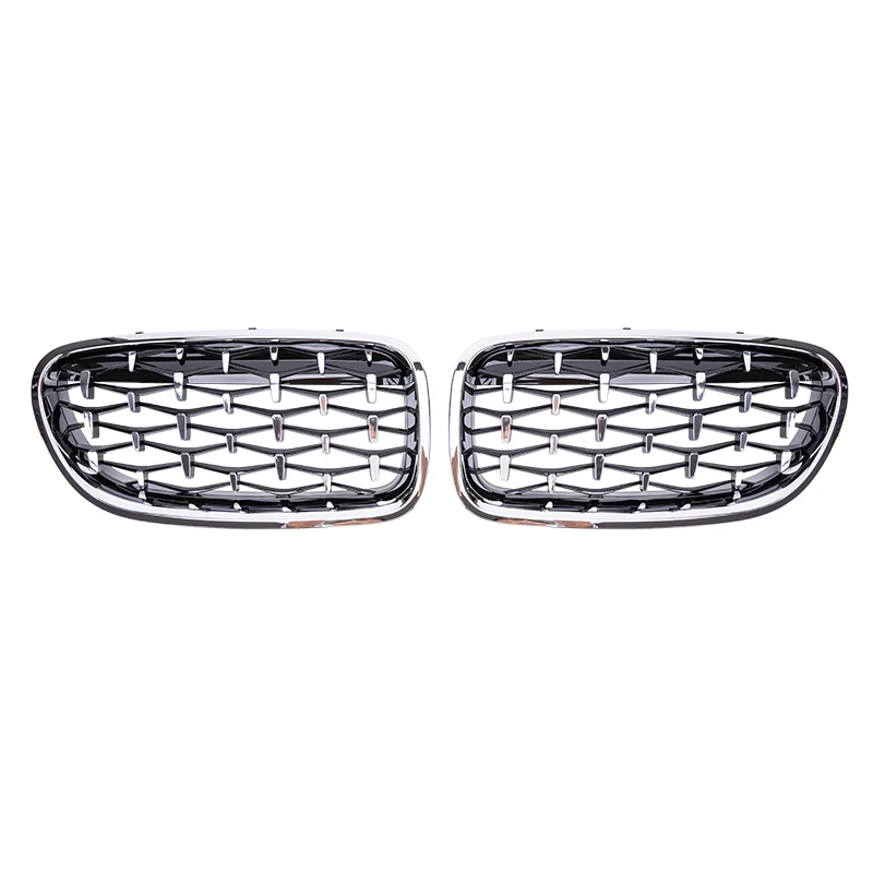 Car Front Kidney Bumper Grill Grilles Diamond Style Racing Grille Silver For BMW 5 Series F10 F11 F18 520 523 525 530i M5 10-17