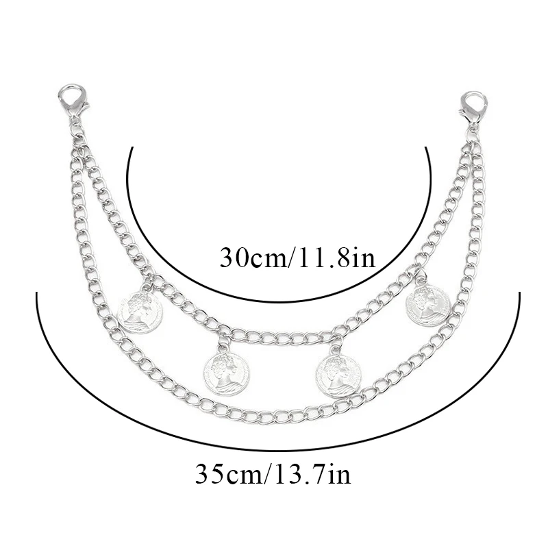 Handbag Decorative Chain Pendant With Lobster Buckle Multi-layer Metal Chain Strap Replacement Purse Chain Bag Accessories