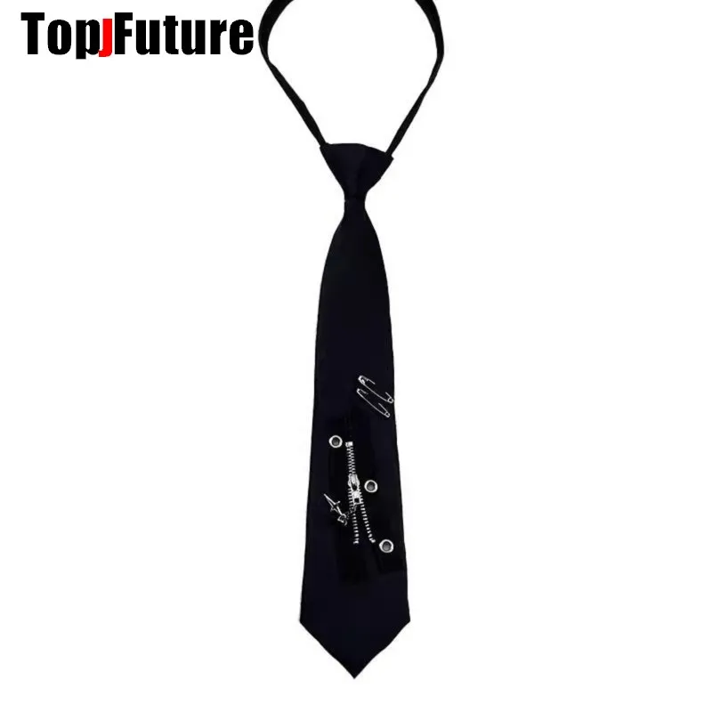 Women Men Gothic Punk Pre-Tied Y2K Girl Boys Ties Japanese Style Shirt School Student Uniform Necktie Accessories Wholesale
