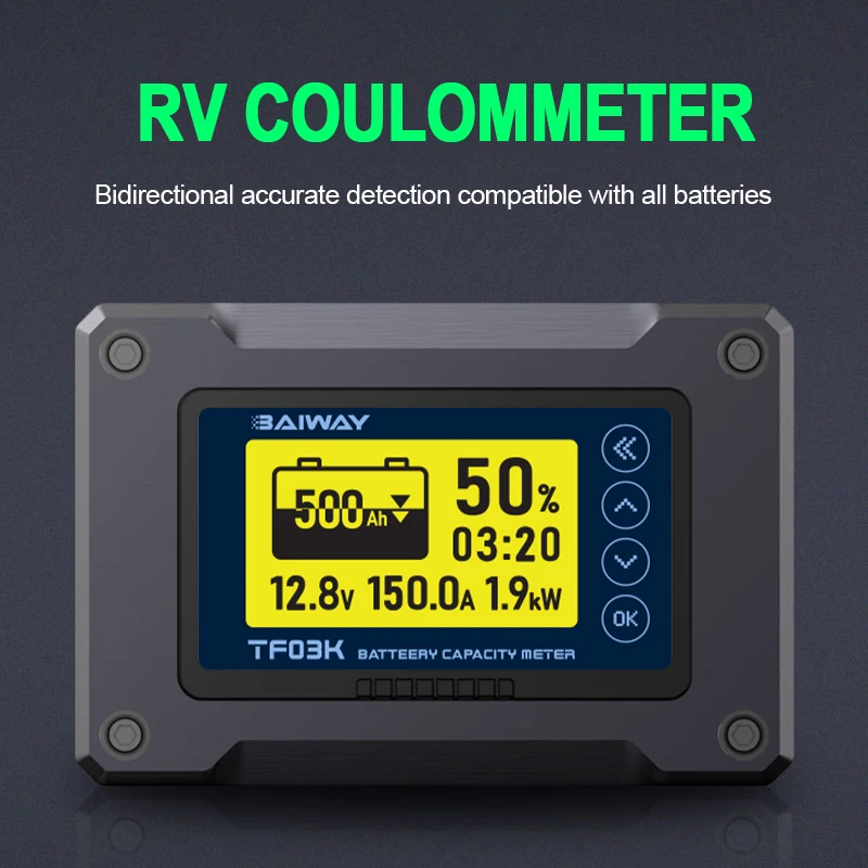 DC8-120V Meter Battery Capacity Indicator Voltage Current 50A/100A/350A/500A Coulomb Counter for Electric Car