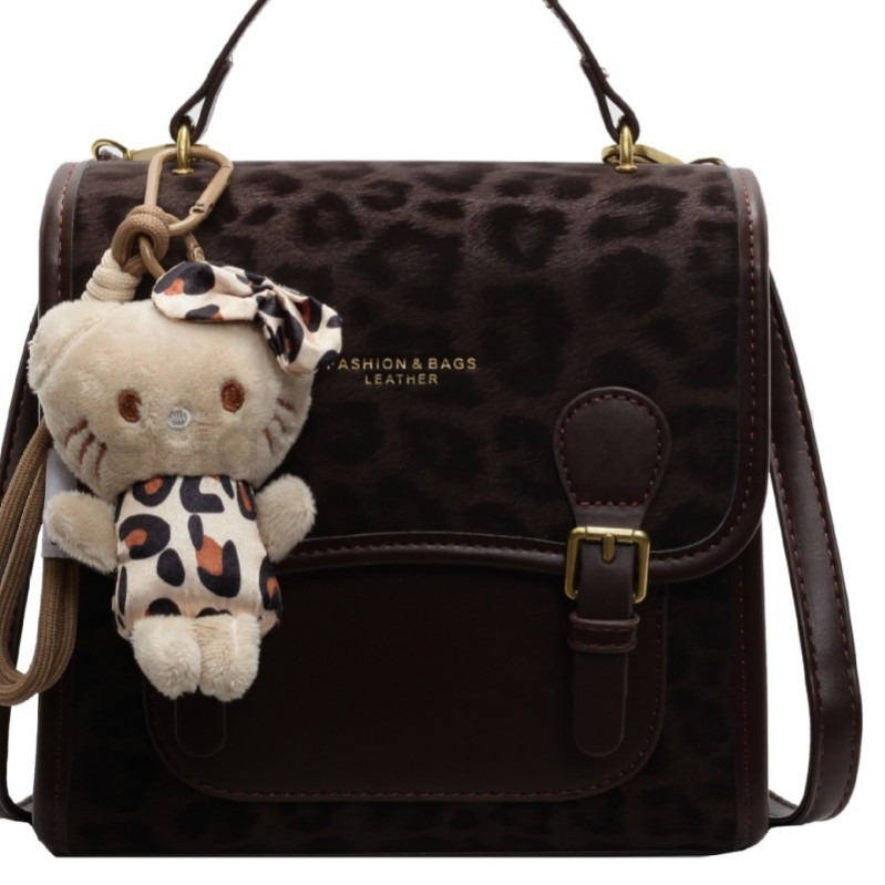 Classic Designer Bag Fashion 10a Top Woman Handbagevening Bags Popular Color Blocking Niche Leopard Print New Versatile Womens Single Shoulder Backpac