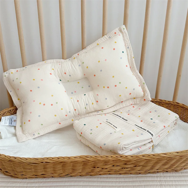 Color Dot Baby Blankets Newborn new Musselin Bluse Pillow Baby 2025 Muslin Blankets Bedding Cover Nap New Born Receiving Swaddle