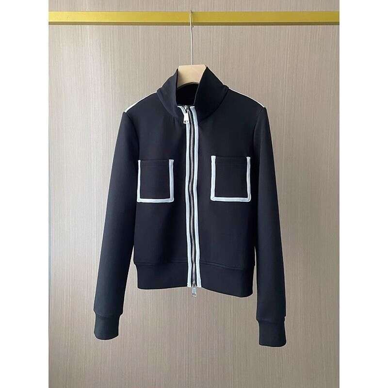 Spring Style Stand Up Collar Zipper Casual Slimming Sports Short Top Baseball Jacket For Women