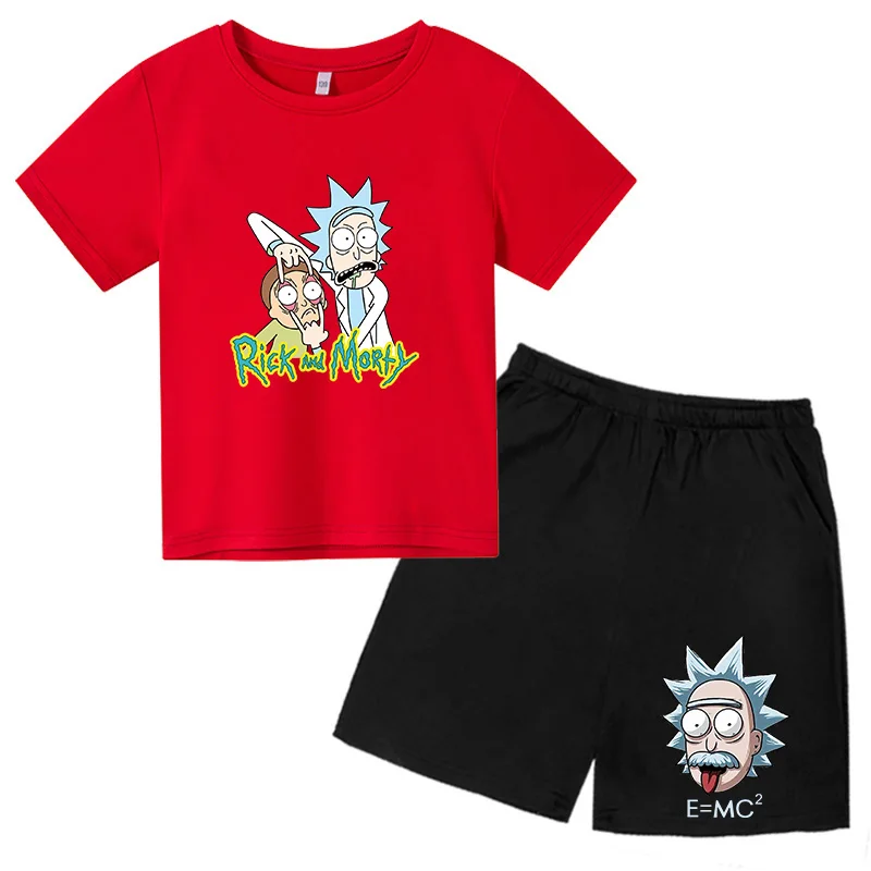 Rick- prints T-shirts set for boys and girls Children's clothing for Summer Kids Outfits Summer 2022 Cool stuff