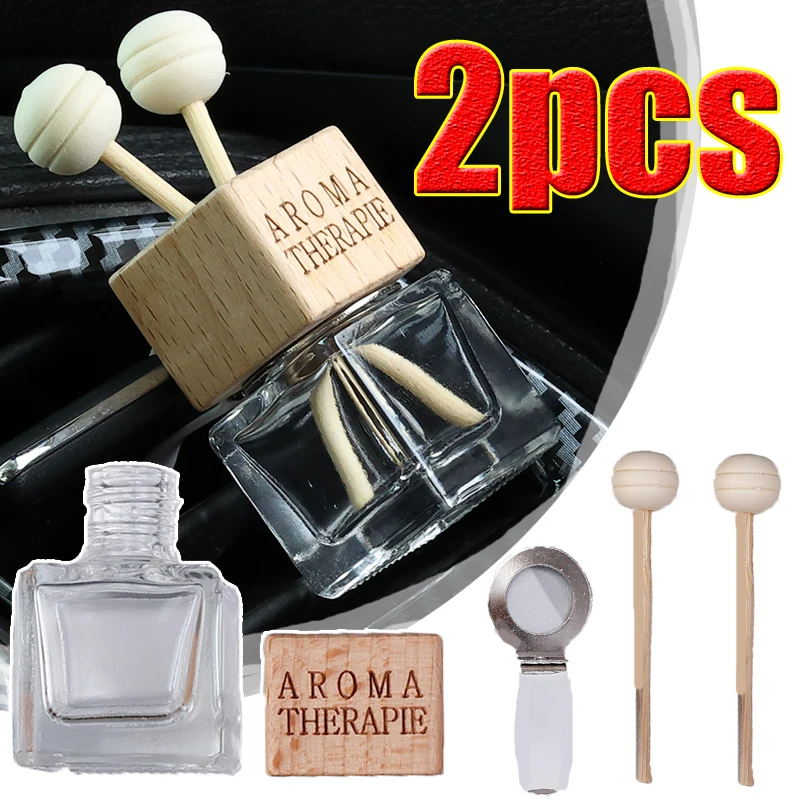 Car AC Vent Clip Aromatherapy Bottle Aromatherapy Bottles Air Freshener Deodorizer Glass Jars Automotive Interior Accessories