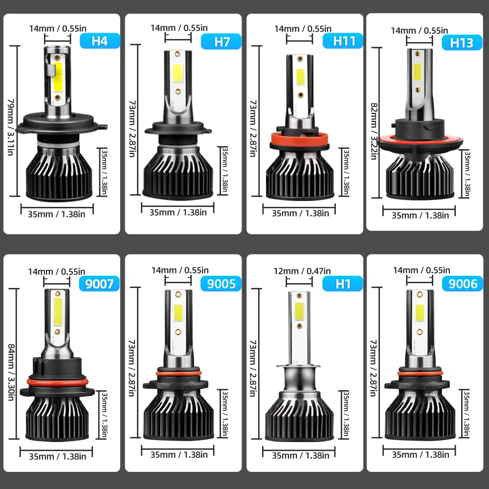TEENRAM Canbus 180W LED Headlight 40000LM 9007 H4 H13 Hi-Lo Beam Lamp Combo Beam H1 H7 H11 9005 9006 Car Turbo Bulbs 12V 24V
