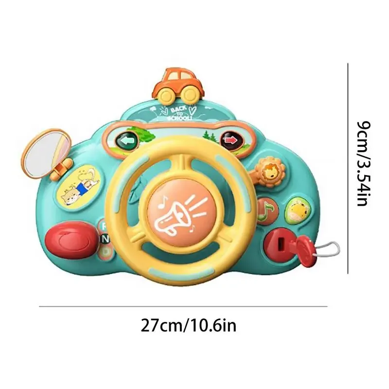 Baby Electric Simulate Driving Car Copilot Steering Wheel Early Educational Stroller Driving Musical Toys for 0-36months Toddler