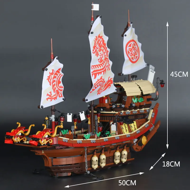 In Stock 06057 Destiny Boat 2367Pcs Flying Bounty Ship Building Blocks Bricks Kid Christmas Gifts Compatible 70618 In Stock 060