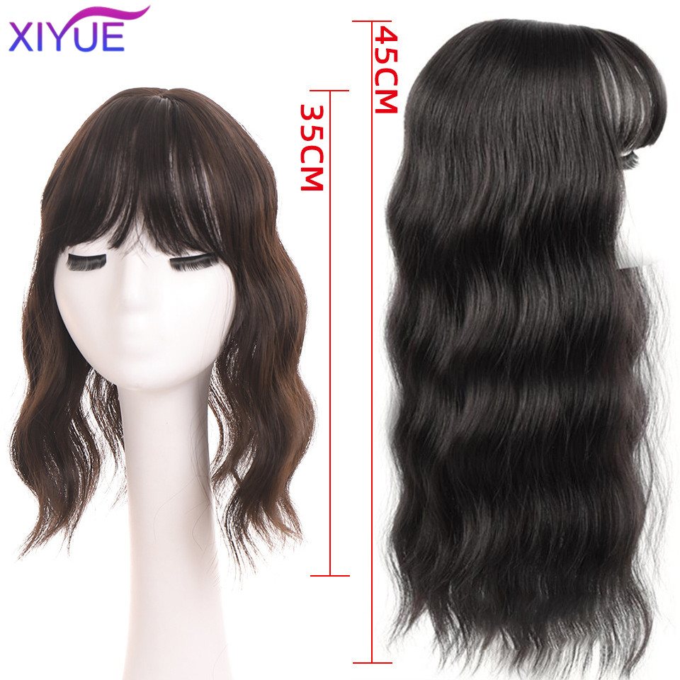 XIYUE Wig women's top hair patch bangs wig patches whitening hair wavy natural fluffy hair pad