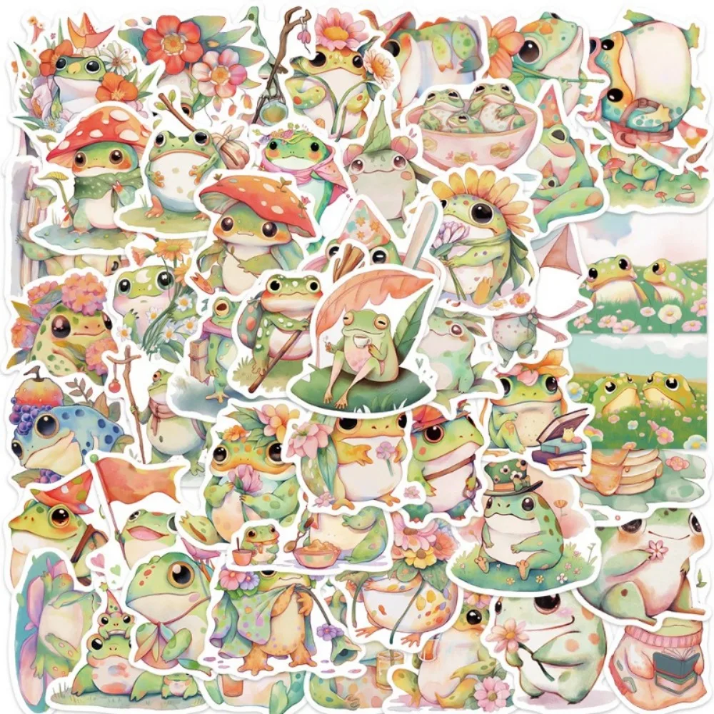 10/50pcs Cute Little Frog PVC Sticker Aesthetic Stationery School Supplies DIY Decor Korean Scrapbook for Kids Phone Case Decal