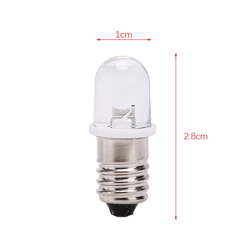5pcs E10 Led Bulb E10 DC 3V 4.5V Instrument Bulb E10 Indicator Bulb Old Fashioned Flashlight Bulb