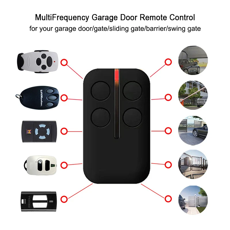 4 in 1 Garage Door Remote Control 280MHz-868MHz MultiFrequency Electric Gate Remote Control Garage Door Opener Code Grabber