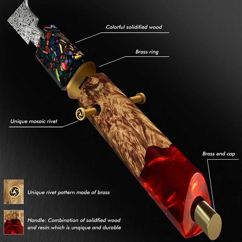 Grandsharp 5.5 inch Japanese Bunka Kitchen Knife 67 Layers Damascus Steel Chef Knives Fruit Meat Vegetables Cutter Cooking Tools X2501251