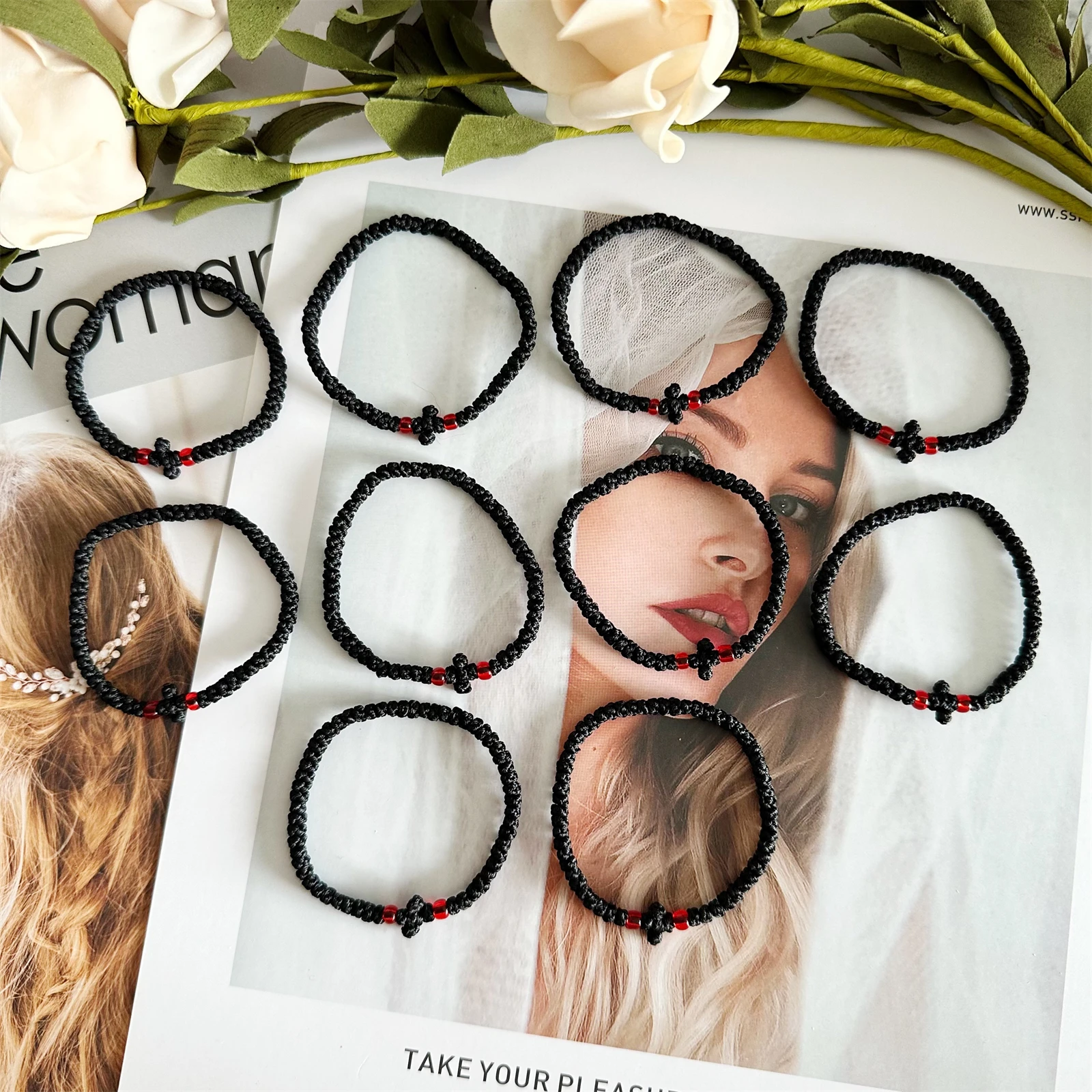 10PCS/Set Handmade Prayer Rope, Komboskini bracelet knot, Greek Orthodox Bracelet Chotki Brojanica blessed from Mount Athos, rel