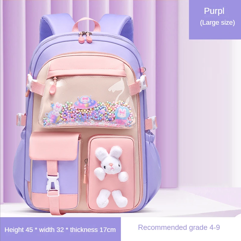 Elementary School Girls Schoolbag Kawaii Lightweight Children's Waterproof Backpack Colorful Large Capacity Schoolbag Mochilas