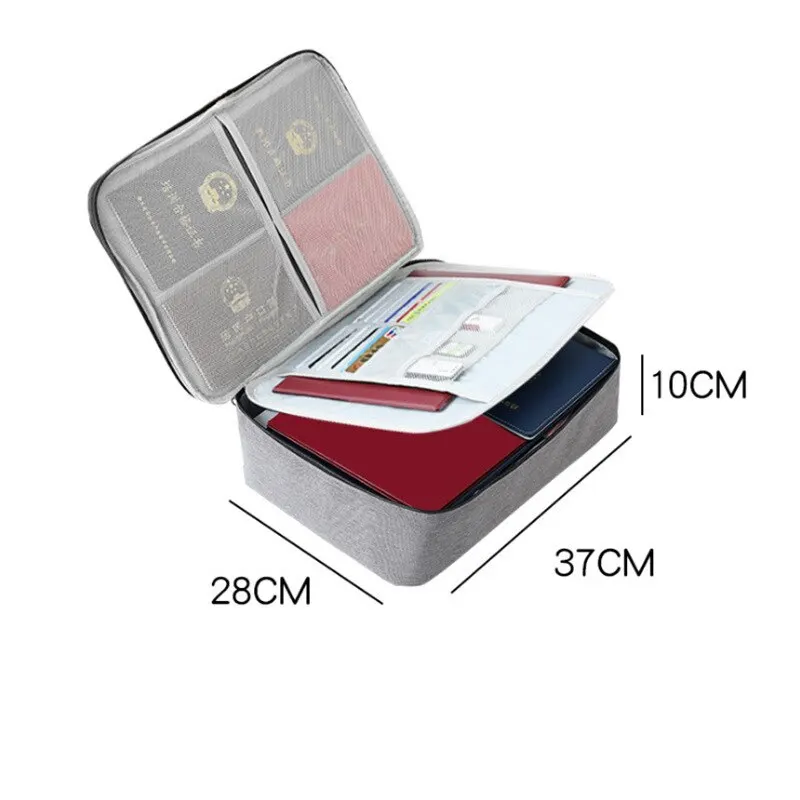 Storage Large Capacity Multi-layer Document Tickets Certificate Passport File With Lock Organizer Case Home Travel Briefcase