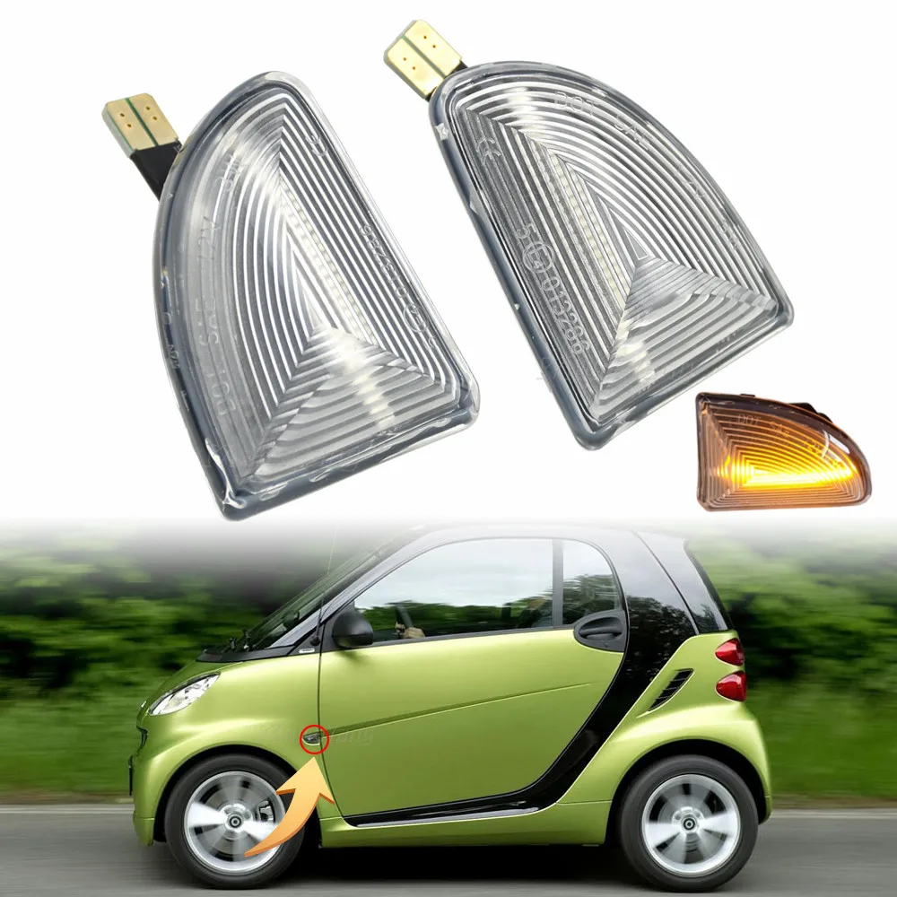 Smoke Clear Lens OEM Fender Side Marker Lamp Turn Signal Light For Smart Fortwo 451 MK1 & MKII 07-15