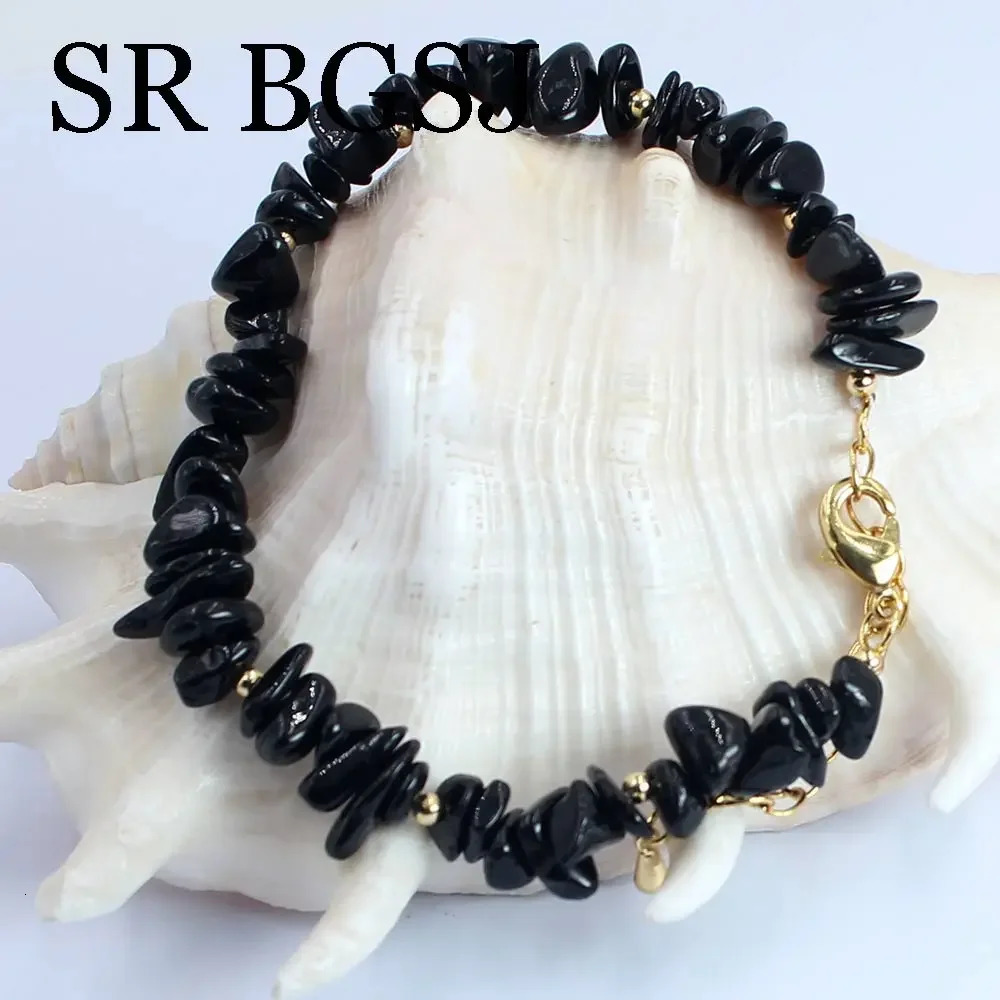 6-8mm Black Tourmaline Black Tourmaline Natural Gemstone Womens Necklace Bracelet Earrings Jewelry Set 17.5 7-8 241031
