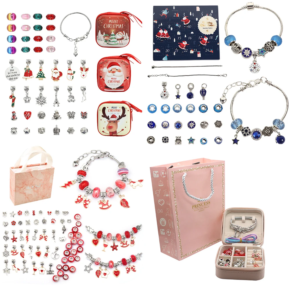 DIY Bracelet Making Kits Spacer Beads Metal Pendant Charms Accessories for DIY Bracelets Jewelry Making Children Gril Gifts