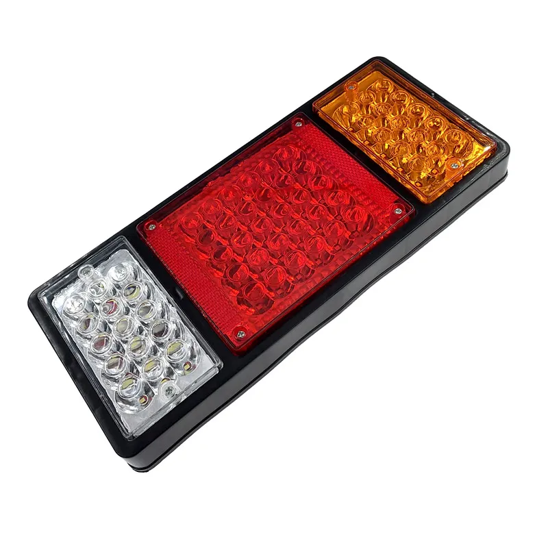 2PCS 12V 24V LED Tail Light Taillight Turn Signal Indicator Stop Lamp Rear Brake Light for Car Truck Trailer Caravan Red Yellow