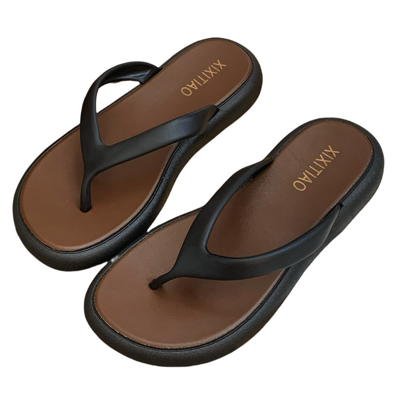2024 Summer slippers Bathroom deck non-slip women's simple color matching family flip-flops Beach women's slippers Slipper slide indoor outd