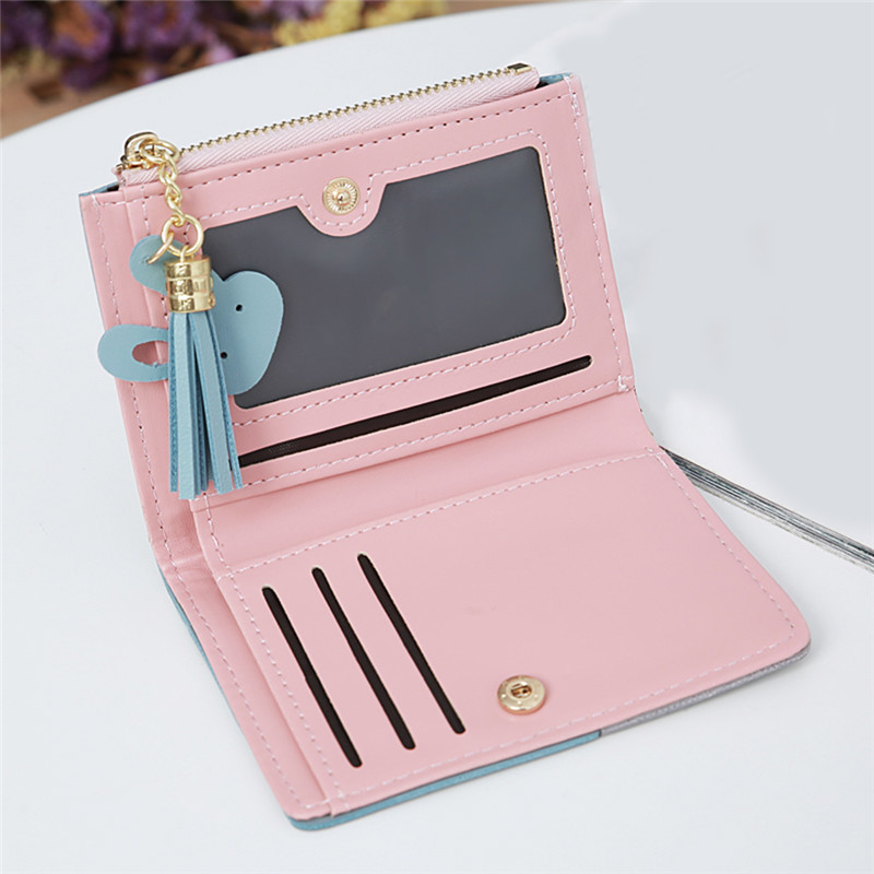 Fashion Zipper Wallets Women's Purses Handbags Coin Purse Cards Holder PU Wallet Case Bagt Wallet Tassel Multi-card Coin Purse