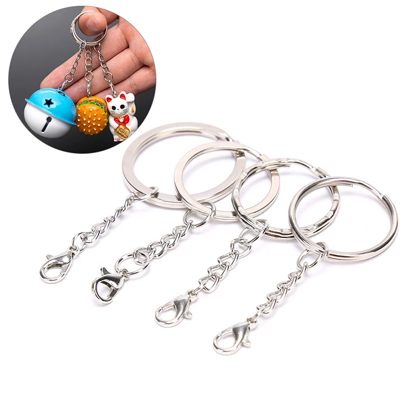 10Pcs/Set Lobster Clasp Key Ring Round Split Keychain Clasps Connector Hook For DIY Jewelry Making Finding Key Chain Accessor